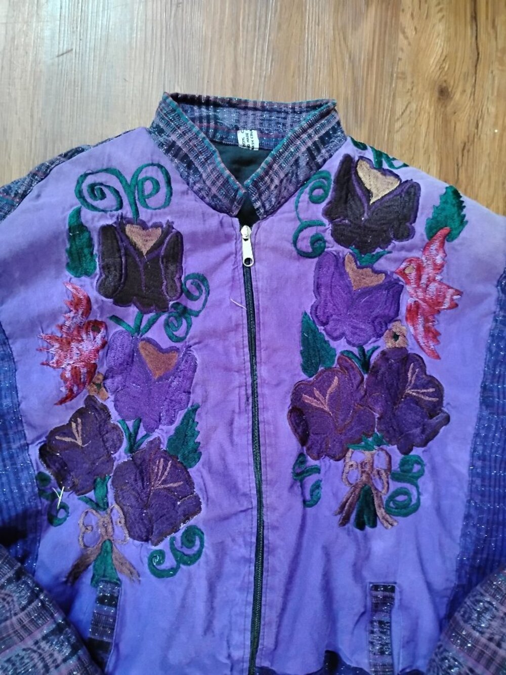 Vintage Hand Made Floral Boho Bomber Jacket